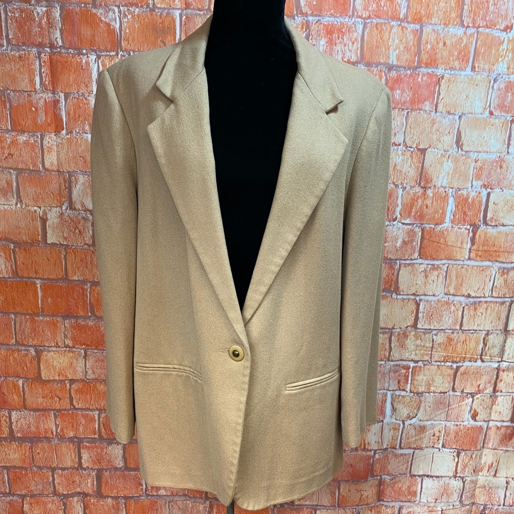 Vintage Sag Harbor Tan Wool Blazer